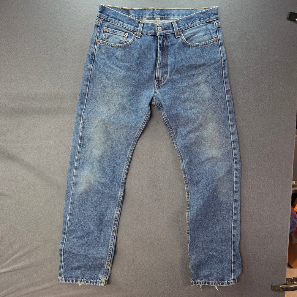Levis 505 Regular Fit Straight Leg Jeans Blue Denim Mens W33 L32 00505-4886